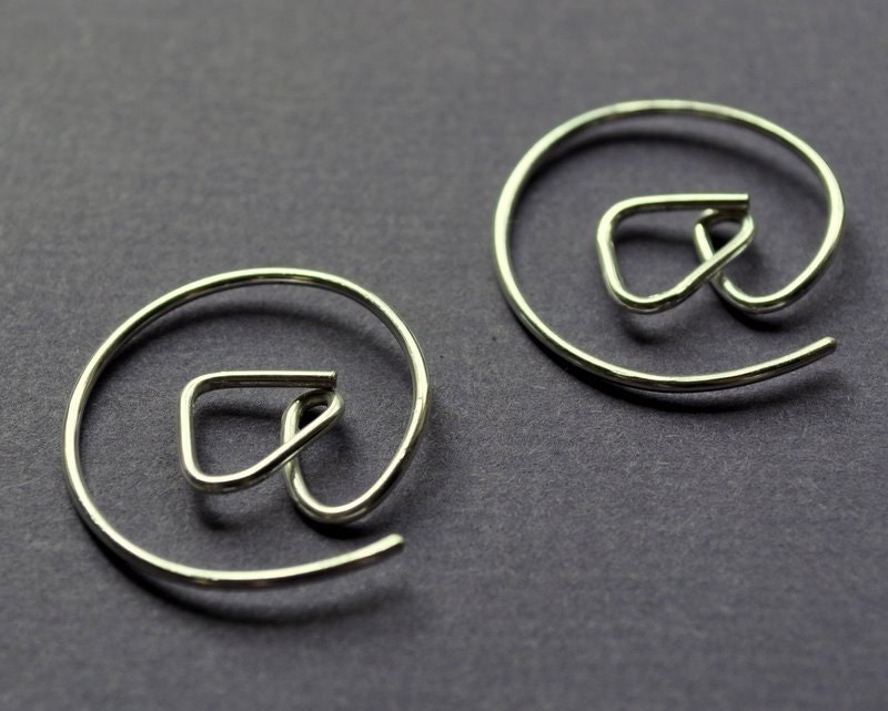 Earrings. Punctuation Collection. At Symbol. Twitter. Geek Style Modern Simple Sterling Silver. By Epheriell on Etsy.