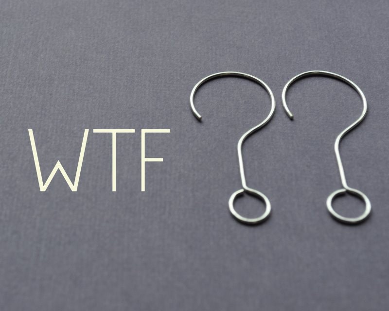 Earrings. Punctuation Collection. Question Mark. Spelling, Word, Geek Style Modern Simple Sterling Silver. By Epheriell on Etsy.