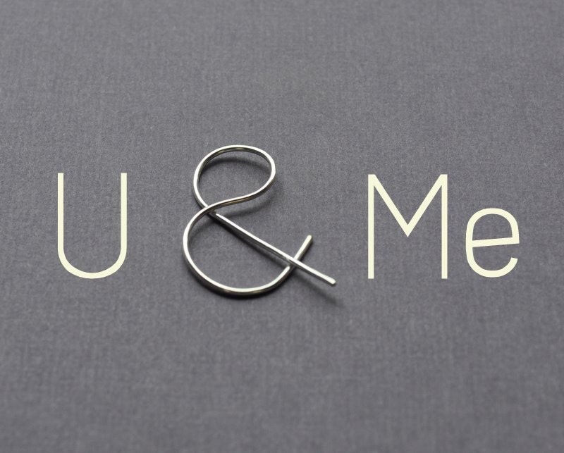 Earrings. Punctuation Collection. Ampersand. AND. Spelling, Word, Geek Style Modern Simple Sterling Silver. By Epheriell on Etsy.