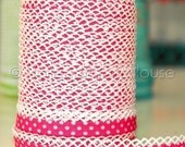 Bias Tape - Fuchsia Polka Dot Double Fold