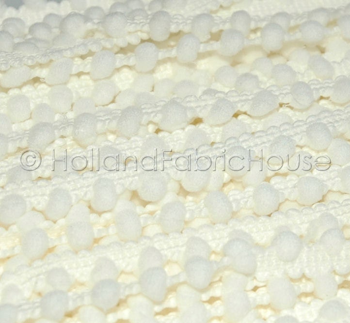 Creamy white mini pom pom trim -- 1 metre