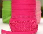 Bias Tape in Fuchsia Cotton and Lace - Double Fold