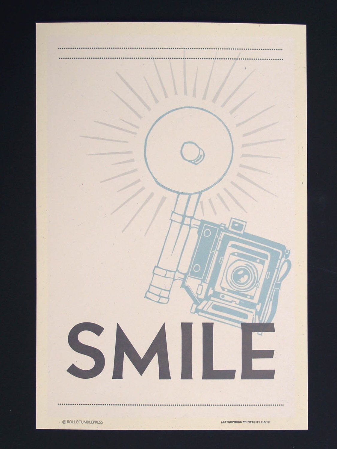 Smile Handprinted Letterpress Poster