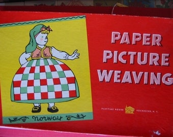 Vintage Paper Doll Craft Picture Weaving Cute And Colorful