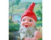 strolling gnome with paint by number background print