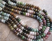 Watermelon Tourmaline Rondelles Large 10mm Largest Beads Ever in this stone