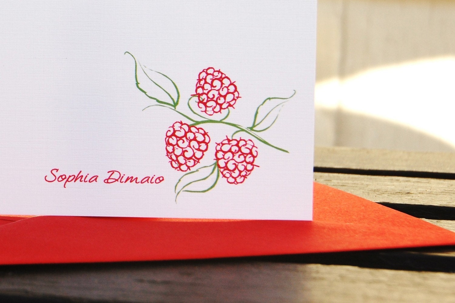 Personalized Stationery . Personalized Stationary . Personalized Note Cards - Raspberry Vine