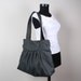 Pleated Bag, Shoulder Bag , Everyday Purse, Tote Bag , Gray, Red