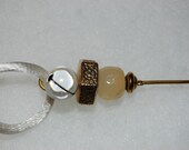 Spinning Wheel Orifice Hook - White Onyx & Bell
