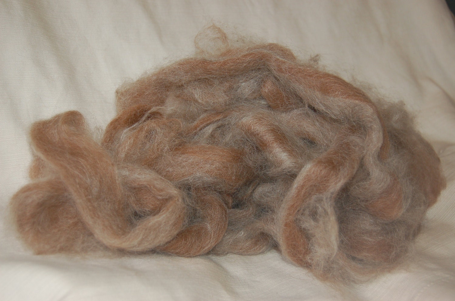 Roving - Mohair, Alpaca & Wool- Tan and Taupe - Toffee Temptation 4 oz