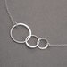 Hostess Gift Sterling Silver Circle Necklace 3 Link - Past Present Future - Handmade Office Fashion Bride Bridal