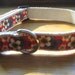 Vintage Red Floral Dog Collar on Hemp Webbing