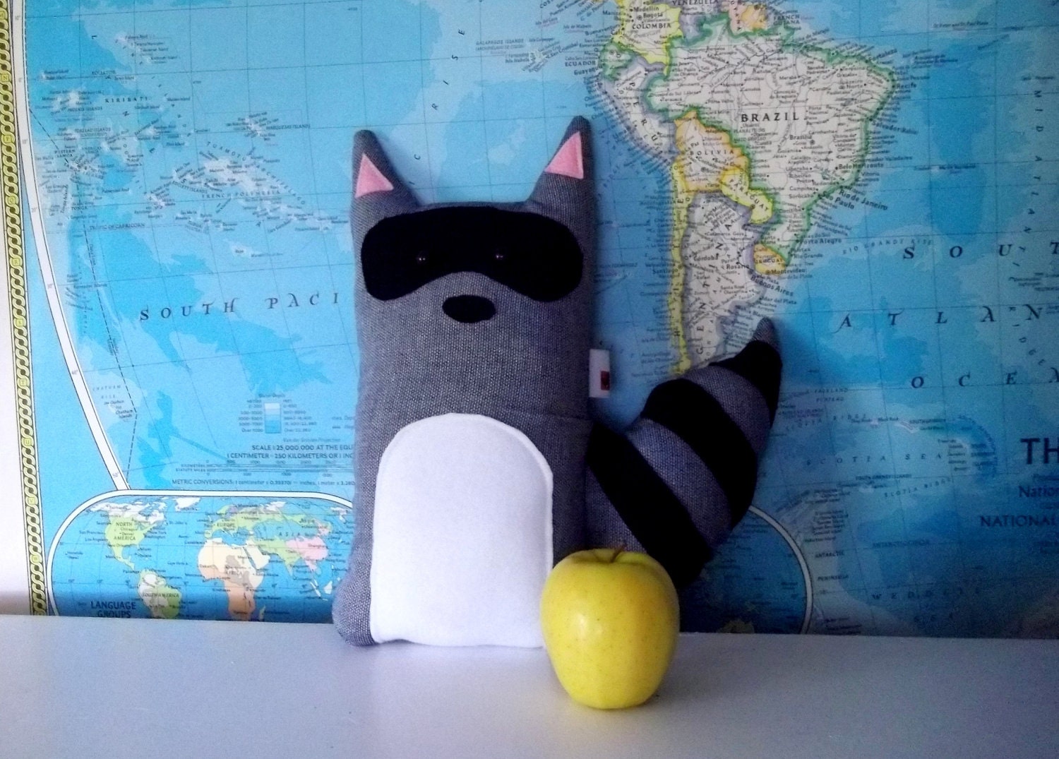 Raccoon Plush Grey Tweed