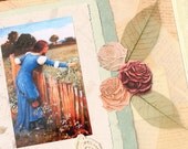 In the Garden Original Mixed Media Collage