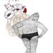 Bigfoot, flowers and panties, 5x7 print