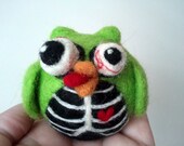 Needle Felted Zombie Owl - Made to Order
