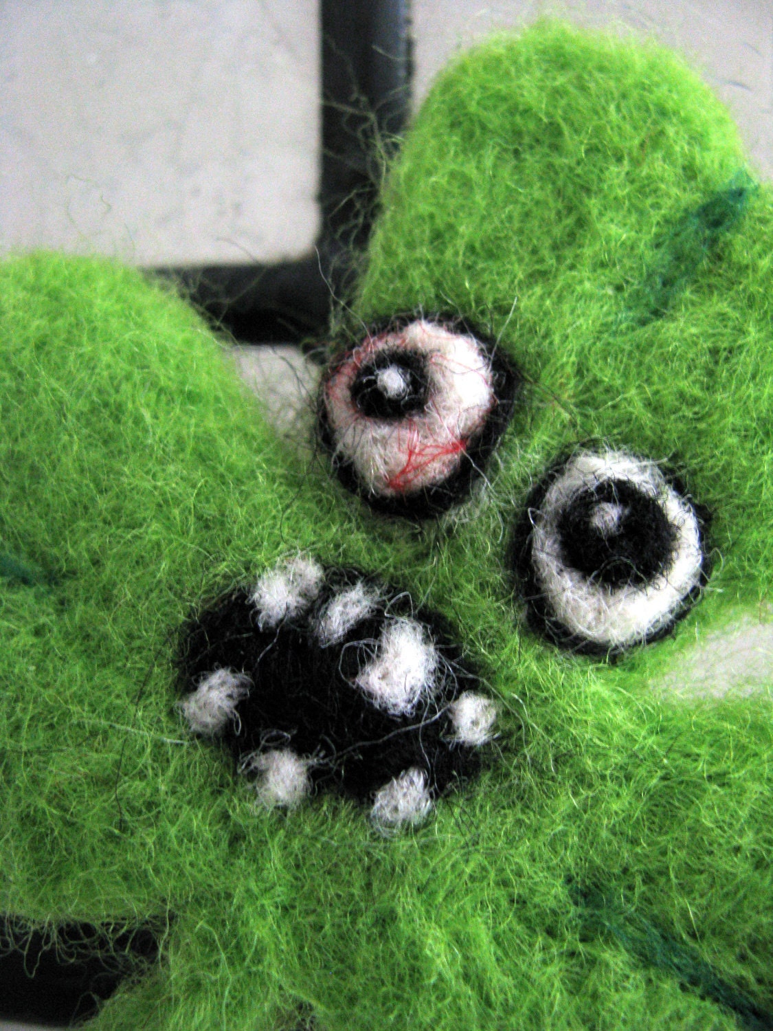 Zombie Shamrock for St. Patrick's Day - Needle Felted Gift