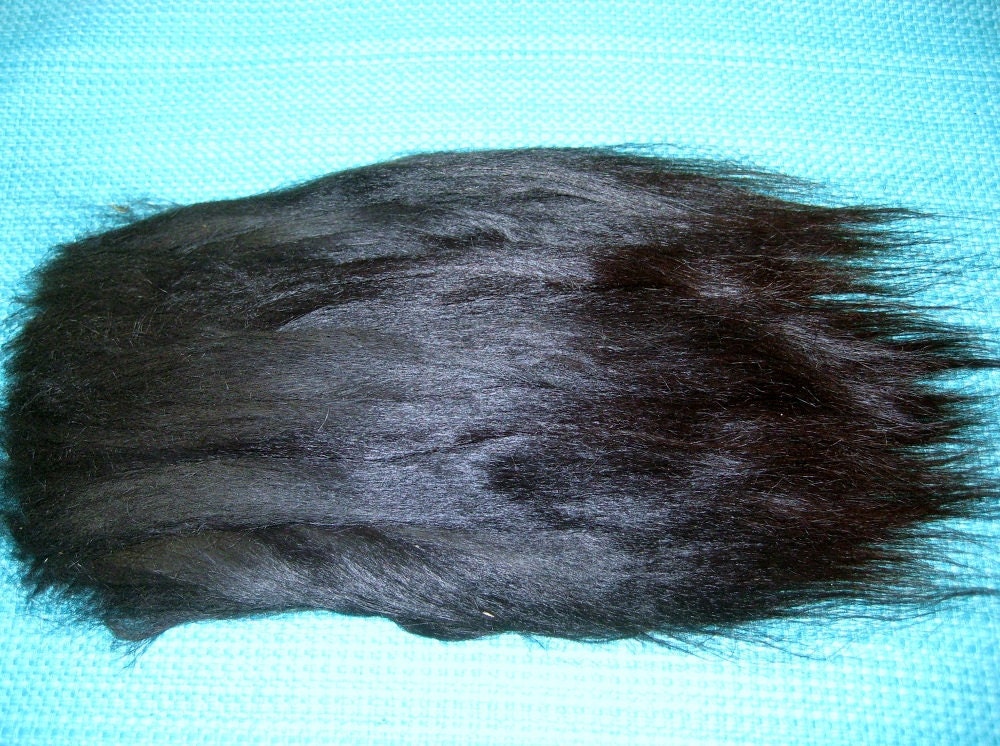 Doll Hair  / combed Suri alpaca / True Black  / NO  fragrance / No dye