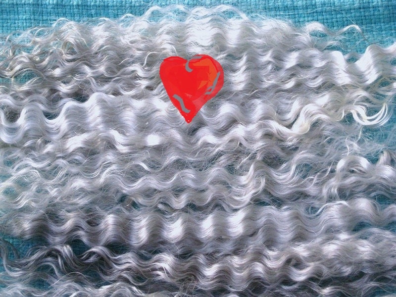 RESERVED Doll Hair / Combed Mohair / Silver Grey  / NO fragrance