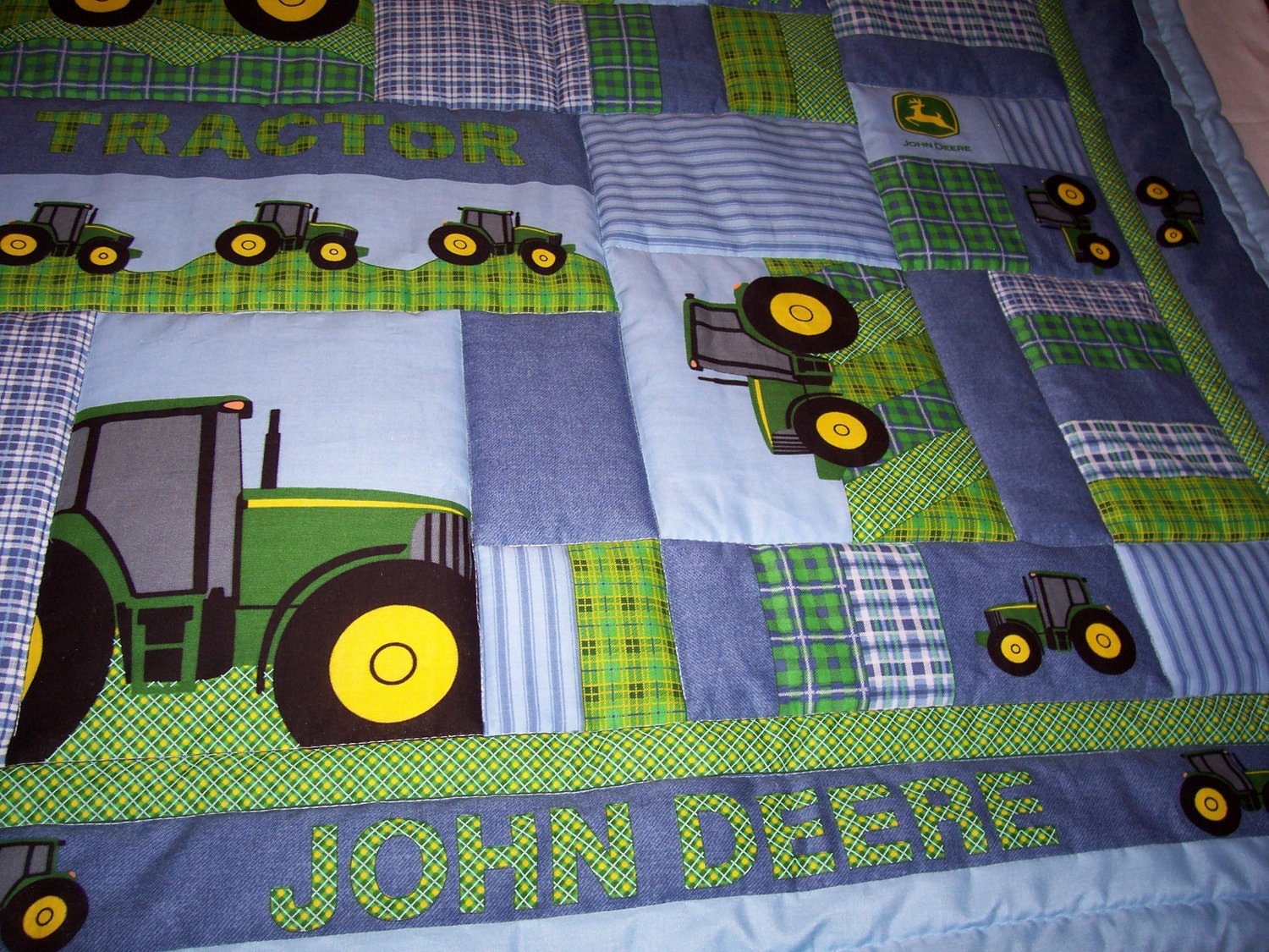 Handmade Baby John Deere Tractors Cotton Baby/Toddler Quilt-NEW 2012