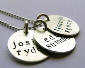 Personalized Three Disc Mother's Necklace with brushed finish - hand stamped