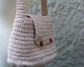 BAG CROCHET PATTERN - Crocheted Bag / Purse - Large with Flap and Button Closure - Very Easy