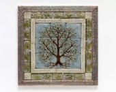 Handmade ceramic tile Tree of Life tile mural
