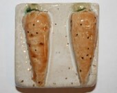 Handmade ceramic tile 2x2" Carrot tile
