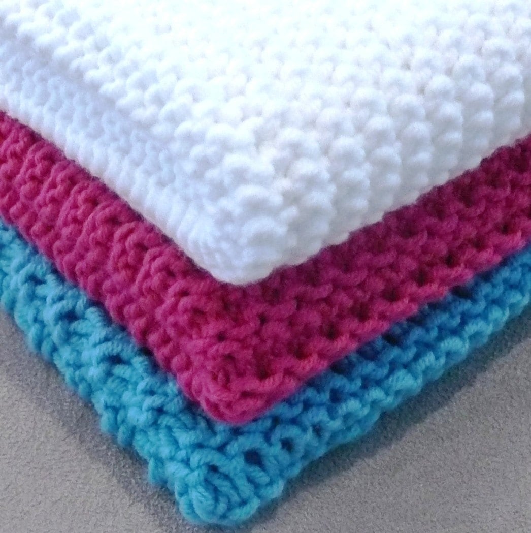 3 Different dish/face/wash cloths - INSTANT DOWNLOAD PDF Knitting Pattern