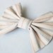 Pink Stripe Hair Bow Pastel Ivory