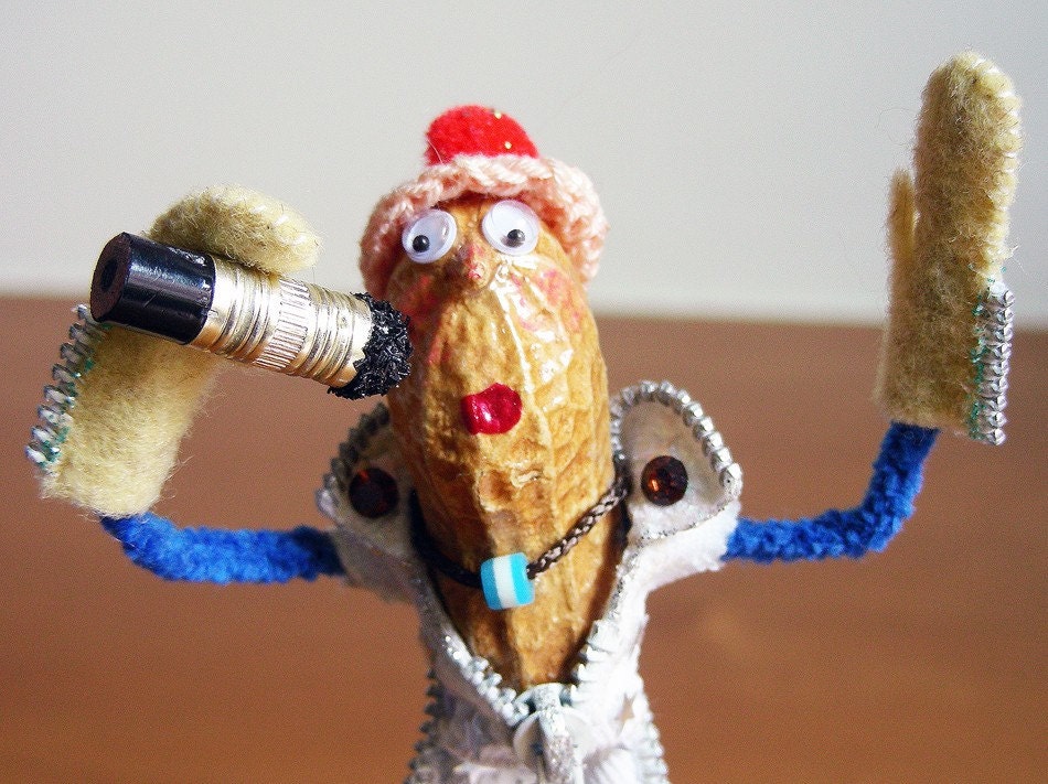 Marlon - Handmade Peanut Person Art Doll Figurine