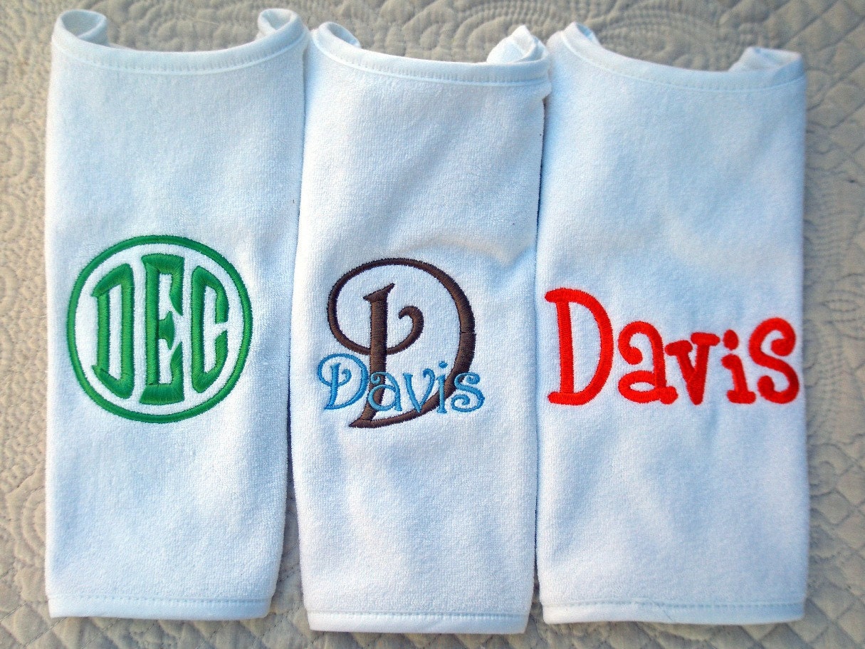 Custom Boutique Personalized Monogramed Name  Bib
