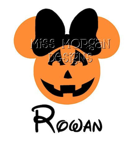 Personalized Pumpkin Minnie Mouse Disney iron on decal for shirt