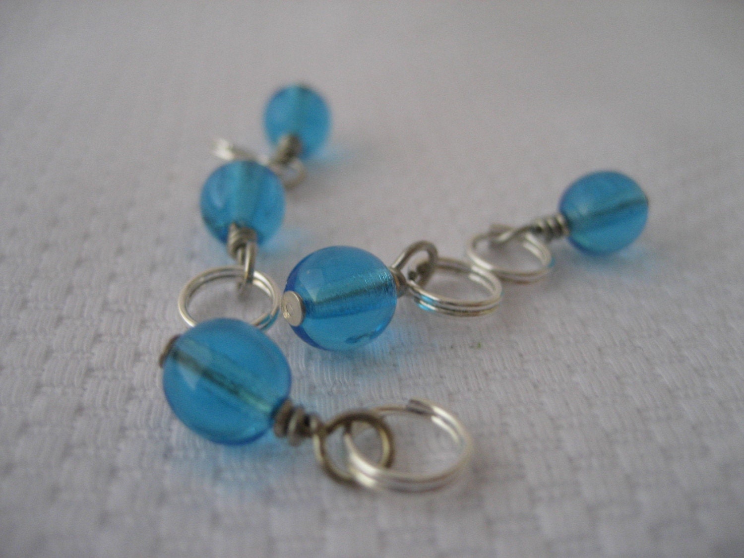 Set of 5 Stitch Markers - Lake Blue - Petite Droplets