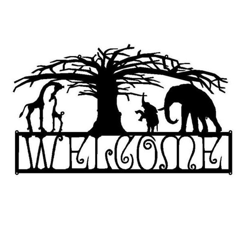 Custom Metal Welcome African Scene (M1)