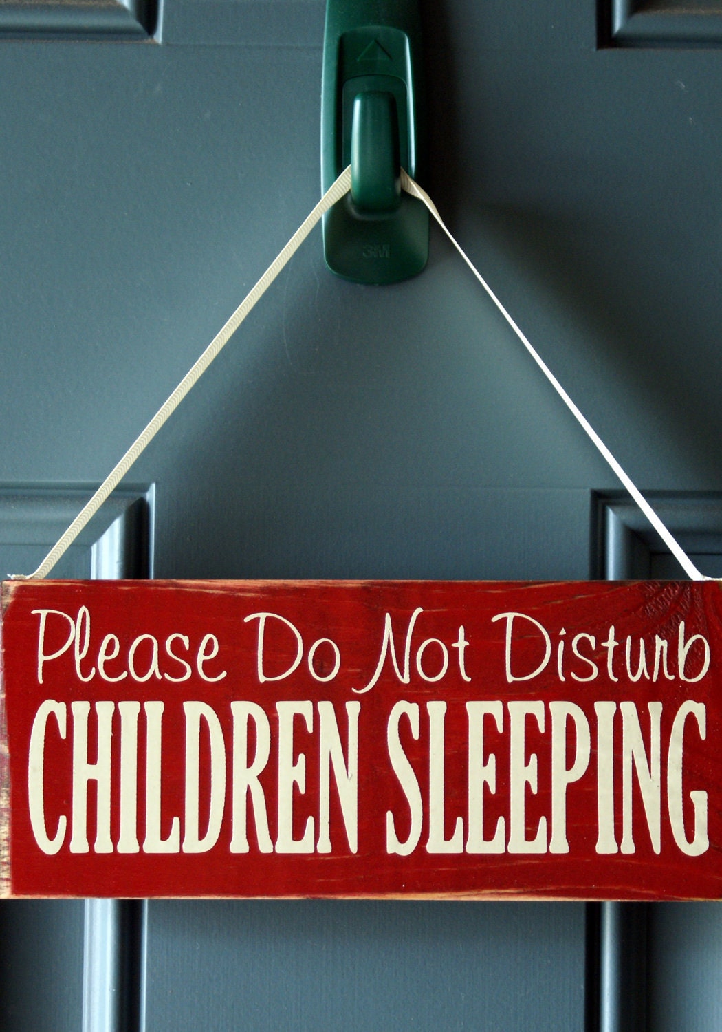 Please Do Not Disturb Children Sleeping wood door hanger - sign