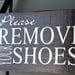 Please Remove Your Shoes door hanger - wood sign - welcome
