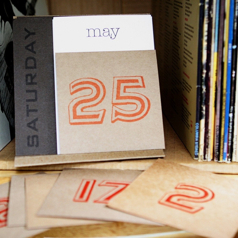 letterpressed perpetual calendar
