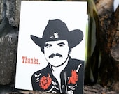 Burt Reynolds letterpressed Thank You