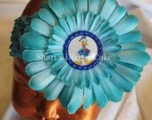 Duck Bottle Cap Gerbera Daisy Flower Hairclip with Two Crochet Headbands