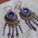 Copper & Cobalt- Beadwoven Dangle Earrings