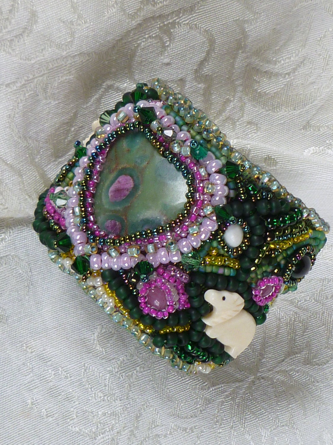 Bracelet: Ruby Trail in Oz- Beaded Cuff