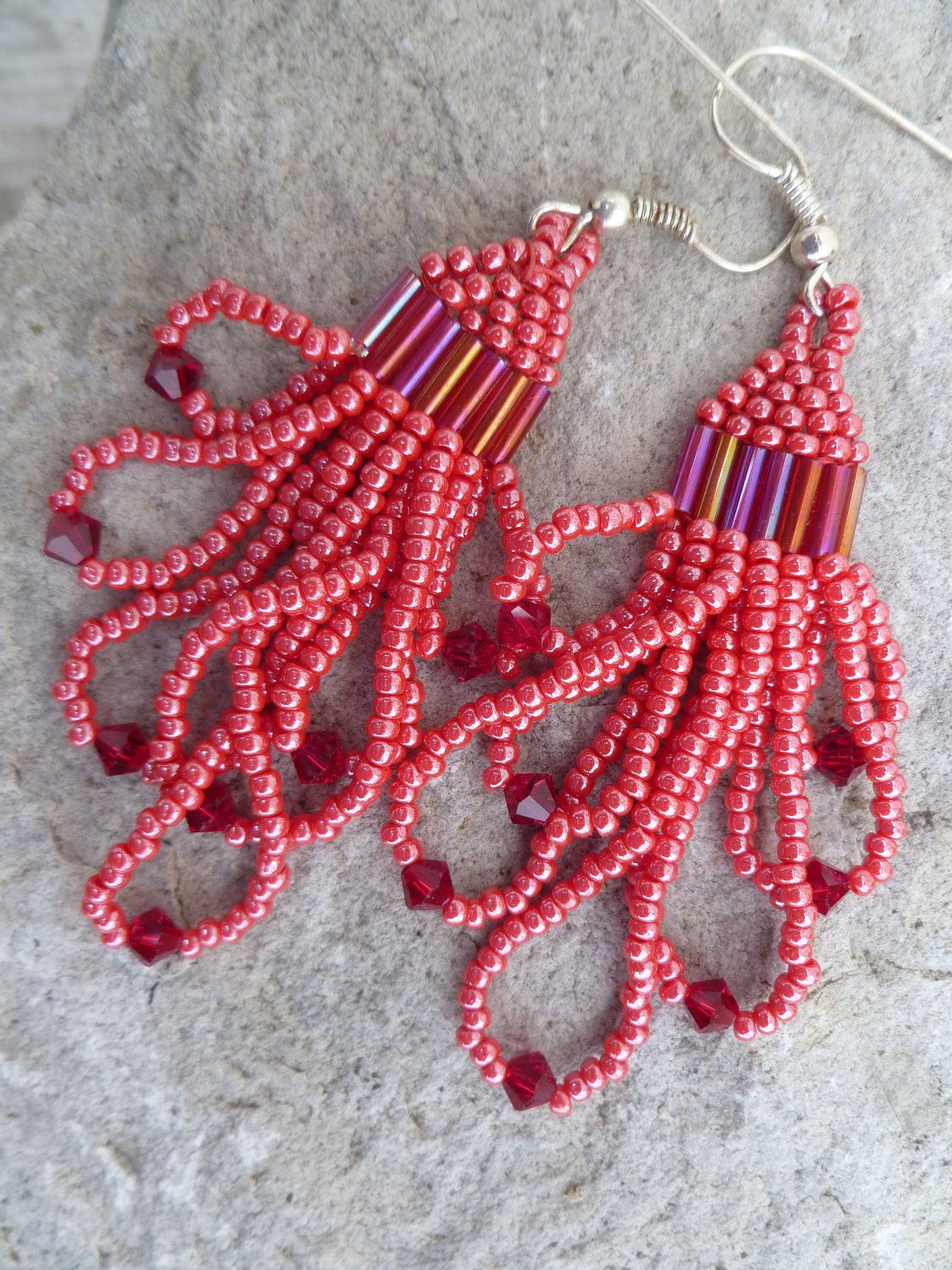 Beaded Earrings- Southwest Valentine