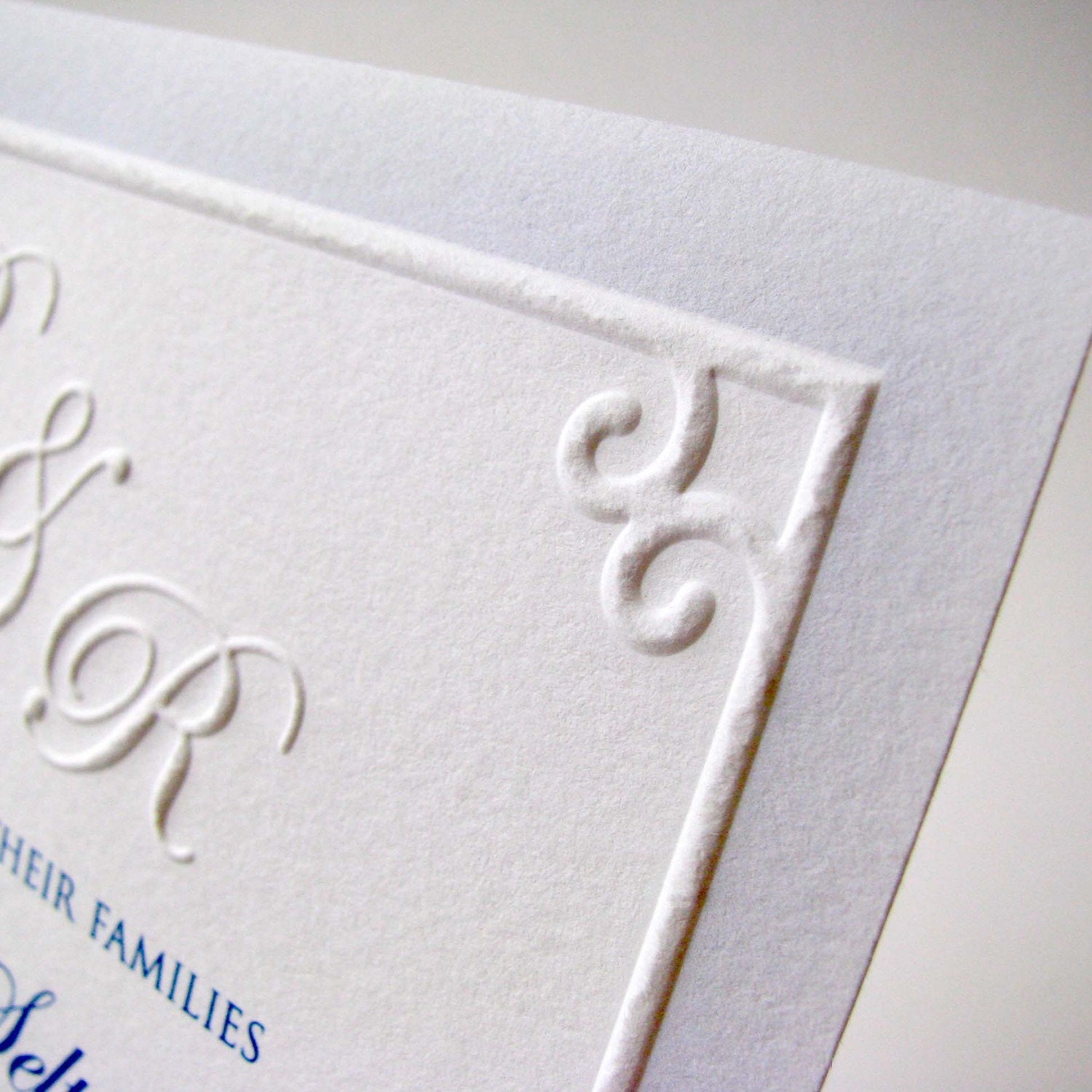 Embossed Wedding Invitations Traditional Border