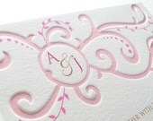 Custom wedding invitations Monogram Scroll