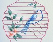 Oriental Hand Stitched Greetings Cards set of 6