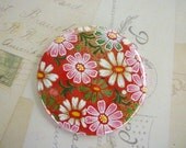 Pocket Mirror - Red Daisies