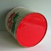 Vintage Kitchen Canister with Polka Dots and Morning Glories in Red and Green
