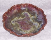 Ceramic Bowl Lotus Shape Serving Fruit Bowls Spiral Blue Green Red Centerpiece Entertaining Ceramics Pottery