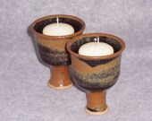 Ceramic Wedding Goblets or  Candle Holders  Handmade Wheel Thrown Stoneware Ceramics Pottery